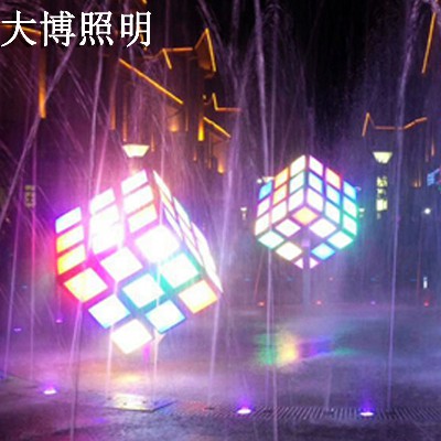 魔方造型景观灯 特色广场园林公园小区亮化户外LED景观灯