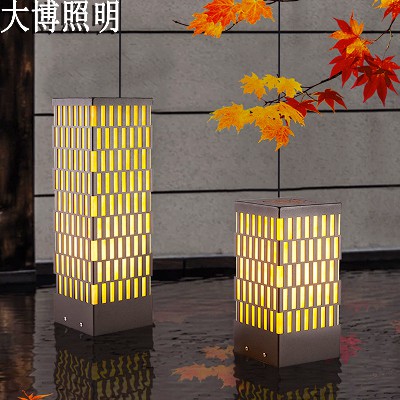 LED柱头灯落地式新中式方形草坪灯小区工程特色灯厂家批发