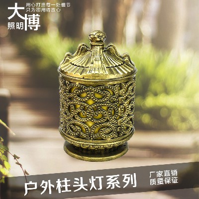 欧式柱头灯led酒店外墙压铸铝古铜色小区公园庭院柱灯厂家批发