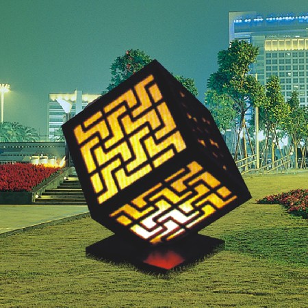 魔方造型景观灯 特色广场园林公园小区亮化户外LED景观灯
