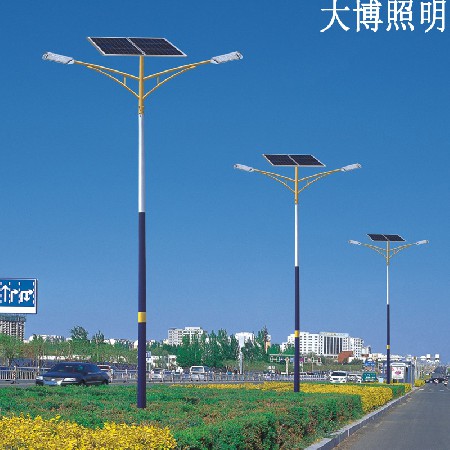 双臂太阳能路灯户外亮化工程高光效主干道光伏LED路灯厂家批发