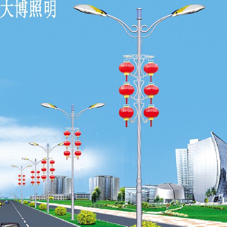 厂家批发大博照明LED路灯户外防腐防锈热镀锌中国结路灯可定制