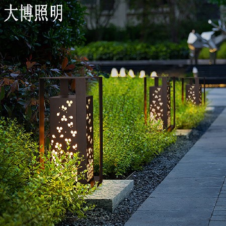 中式柱头灯古典花韵落地式特色围墙灯小区花园别墅LED草坪灯批发