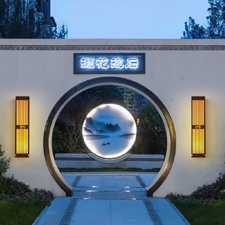 厂家直销墙壁灯室外壁灯特色LOGO可订庭院景观新中式不锈钢户外