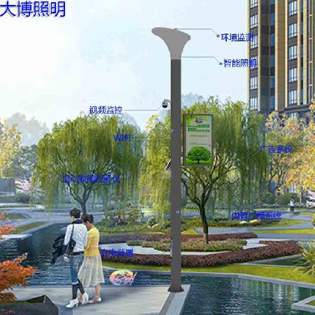 2025新款智能庭院灯LED投影仪充电桩广告屏环境监控WIFI智慧路灯
